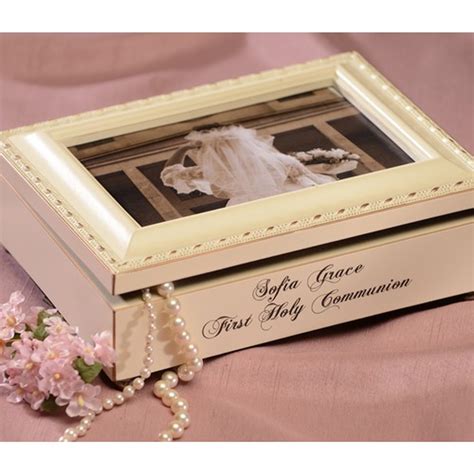 first communion engraved metal box|first communion music box girl.